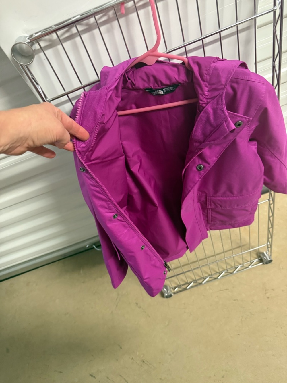 The North Face Girls 3-in-1 Jacket Pink Coat Puffer Rain Jacket Size XS (4) - Picture 6 of 6